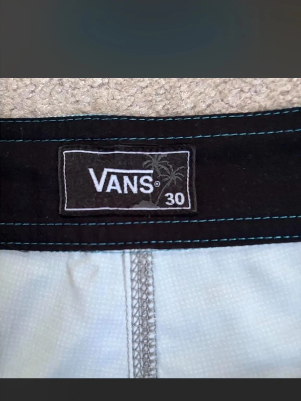 Vans Men's Teal and Mustard Striped Floral Boardshorts